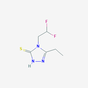 molecular formula C6H9F2N3S B13154634 4-(2,2-Difluoroethyl)-5-ethyl-4H-1,2,4-triazole-3-thiol 