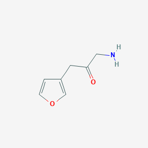 molecular formula C7H9NO2 B13154664 1-Amino-3-(furan-3-yl)propan-2-one 