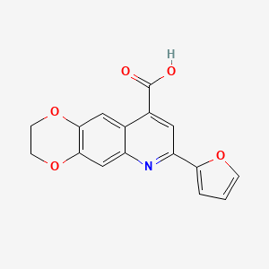 molecular formula C16H11NO5 B13154670 7-(2-Furyl)-2,3-dihydro[1,4]dioxino[2,3-g]quinoline-9-carboxylic acid 