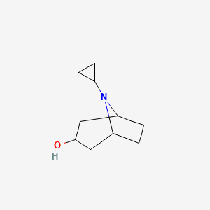 molecular formula C10H17NO B13154673 8-Cyclopropyl-8-azabicyclo[3.2.1]octan-3-ol 