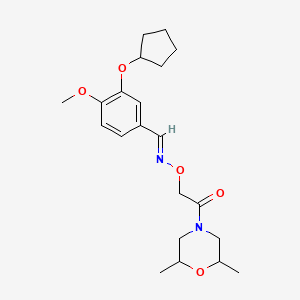 molecular formula C21H30N2O5 B13154680 3-(cyclopentyloxy)-4-methoxybenzaldehyde O-[2-(2,6-dimethylmorpholin-4-yl)-2-oxoethyl]oxime 