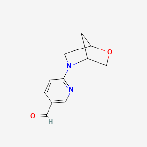 molecular formula C11H12N2O2 B13154707 6-{2-Oxa-5-azabicyclo[2.2.1]heptan-5-yl}pyridine-3-carbaldehyde 