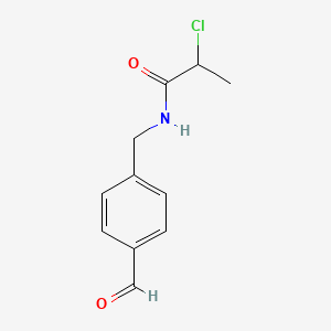 molecular formula C11H12ClNO2 B13154720 2-Chloro-N-[(4-formylphenyl)methyl]propanamide 