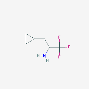 molecular formula C6H10F3N B13154783 3-Cyclopropyl-1,1,1-trifluoropropan-2-amine 