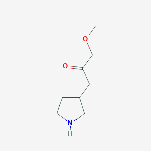 molecular formula C8H15NO2 B13154886 1-Methoxy-3-(pyrrolidin-3-yl)propan-2-one 