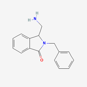 molecular formula C16H16N2O B13154899 3-(Aminomethyl)-2-benzyl-2,3-dihydro-1H-isoindol-1-one 