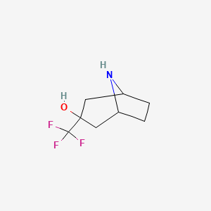 molecular formula C8H12F3NO B13154920 3-(Trifluoromethyl)-8-azabicyclo[3.2.1]octan-3-ol 