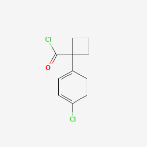 molecular formula C11H10Cl2O B1315501 Cyclobutanecarbonyl chloride, 1-(4-chlorophenyl)- CAS No. 89421-95-4