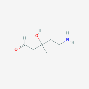 molecular formula C6H13NO2 B13155014 5-Amino-3-hydroxy-3-methylpentanal 