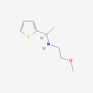 molecular formula C9H15NOS B13155068 (2-Methoxyethyl)[1-(thiophen-2-YL)ethyl]amine 