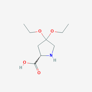 molecular formula C9H17NO4 B13155113 4,4-Diethoxy-L-proline CAS No. 75776-61-3