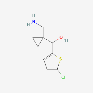 molecular formula C9H12ClNOS B13155126 [1-(Aminomethyl)cyclopropyl](5-chlorothiophen-2-yl)methanol 