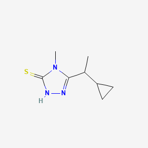 molecular formula C8H13N3S B13155139 5-(1-cyclopropylethyl)-4-methyl-4H-1,2,4-triazole-3-thiol 