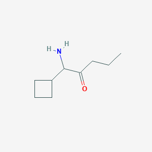 molecular formula C9H17NO B13155178 1-Amino-1-cyclobutylpentan-2-one 