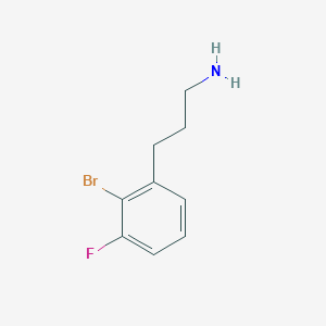 molecular formula C9H11BrFN B13155190 3-(2-Bromo-3-fluorophenyl)propan-1-amine 