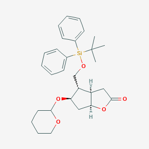 molecular formula C29H38O5Si B131552 (3aR,4S,5R,6aS)-4-(叔丁基二苯基甲硅烷氧基)甲基-5-四氢吡喃氧基-六氢-2H-环戊[b]呋喃-2-酮 CAS No. 92596-29-7