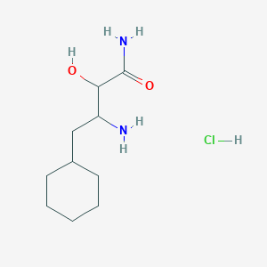 molecular formula C10H21ClN2O2 B13155223 3-Amino-4-cyclohexyl-2-hydroxybutanamide hydrochloride 