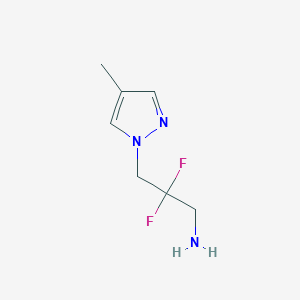 2,2-Difluoro-3-(4-methyl-1H-pyrazol-1-yl)propan-1-amine