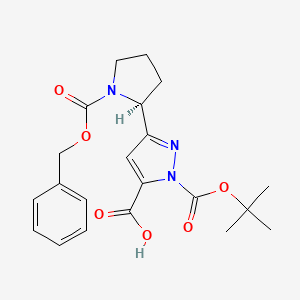 3-[(2S)-1-[(Benzyloxy)carbonyl]pyrrolidin-2-yl]-1-[(tert-butoxy)carbonyl]-1H-pyrazole-5-carboxylic acid