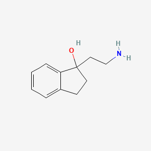 molecular formula C11H15NO B13155276 1-(2-aminoethyl)-2,3-dihydro-1H-inden-1-ol 