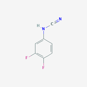 molecular formula C7H4F2N2 B13155303 [(3,4-Difluorophenyl)amino]carbonitrile 