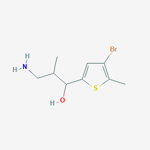 molecular formula C9H14BrNOS B13155318 3-Amino-1-(4-bromo-5-methylthiophen-2-yl)-2-methylpropan-1-ol 