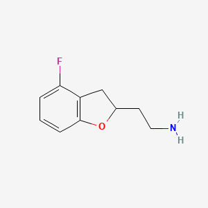 molecular formula C10H12FNO B13155363 2-(4-Fluoro-2,3-dihydro-1-benzofuran-2-yl)ethan-1-amine 