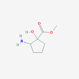 molecular formula C7H13NO3 B13155430 Methyl 2-amino-1-hydroxycyclopentane-1-carboxylate 