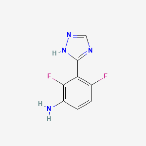 molecular formula C8H6F2N4 B13155448 2,4-Difluoro-3-(1H-1,2,4-triazol-3-yl)aniline 