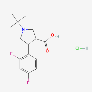 1-(tert-Butyl)-4-(2,4-difluorophenyl)pyrrolidine-3-carboxylic acid hydrochloride