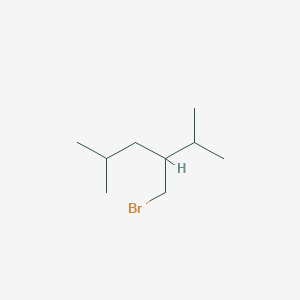 molecular formula C9H19Br B13155497 3-(Bromomethyl)-2,5-dimethylhexane 