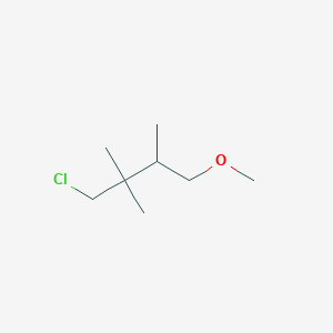 molecular formula C8H17ClO B13155519 1-Chloro-4-methoxy-2,2,3-trimethylbutane 