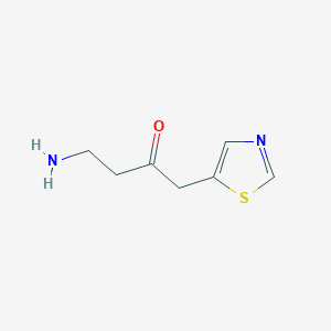 molecular formula C7H10N2OS B13155571 4-Amino-1-(1,3-thiazol-5-yl)butan-2-one 