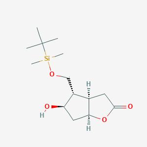 B131556 (3AR,4S,5R,6aS)-4-(((tert-butyldimethylsilyl)oxy)methyl)-5-hydroxyhexahydro-2H-cyclopenta[b]furan-2-one CAS No. 65025-94-7