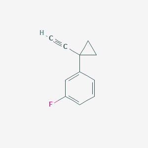 molecular formula C11H9F B13155639 1-(1-Ethynylcyclopropyl)-3-fluorobenzene 