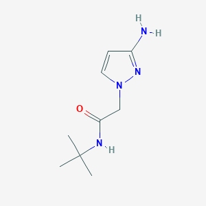 molecular formula C9H16N4O B13155660 2-(3-Amino-1H-pyrazol-1-YL)-N-tert-butylacetamide 