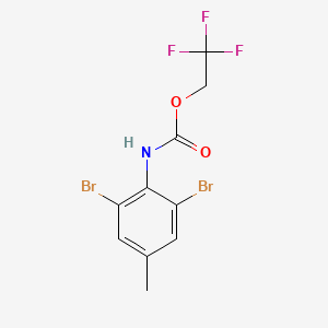 2,2,2-trifluoroethyl N-(2,6-dibromo-4-methylphenyl)carbamate