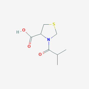 molecular formula C8H13NO3S B13155771 3-(2-Methylpropanoyl)-1,3-thiazolidine-4-carboxylic acid 