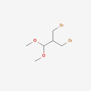 molecular formula C6H12Br2O2 B13155779 3-Bromo-2-(bromomethyl)-1,1-dimethoxypropane CAS No. 1049677-56-6