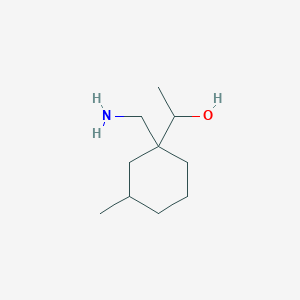 molecular formula C10H21NO B13155805 1-[1-(Aminomethyl)-3-methylcyclohexyl]ethan-1-ol 