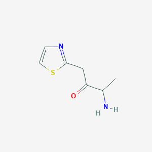 molecular formula C7H10N2OS B13155812 3-Amino-1-(1,3-thiazol-2-yl)butan-2-one 