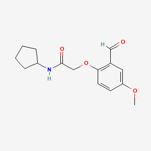 molecular formula C15H19NO4 B13155817 N-cyclopentyl-2-(2-formyl-4-methoxyphenoxy)acetamide 