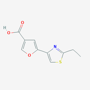 molecular formula C10H9NO3S B13155830 5-(2-Ethyl-1,3-thiazol-4-yl)furan-3-carboxylic acid 