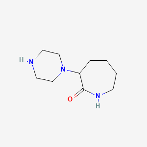 molecular formula C10H19N3O B13155838 3-(Piperazin-1-yl)azepan-2-one 