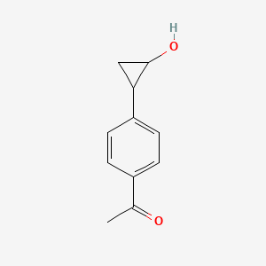 molecular formula C11H12O2 B13155876 1-(4-(2-Hydroxycyclopropyl)phenyl)ethanone CAS No. 1799412-30-8