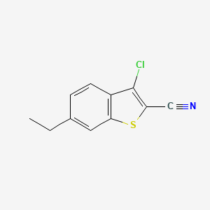 molecular formula C11H8ClNS B13155905 3-Chloro-6-ethyl-1-benzothiophene-2-carbonitrile 