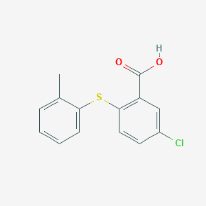 molecular formula C14H11ClO2S B1315593 苯甲酸，5-氯-2-[(2-甲苯基)硫代]- CAS No. 93288-98-3
