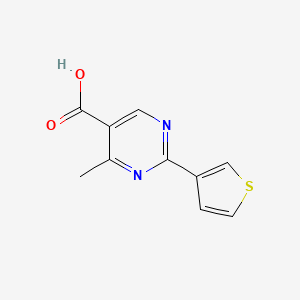 molecular formula C10H8N2O2S B13155948 4-Methyl-2-(thiophen-3-yl)pyrimidine-5-carboxylic acid 