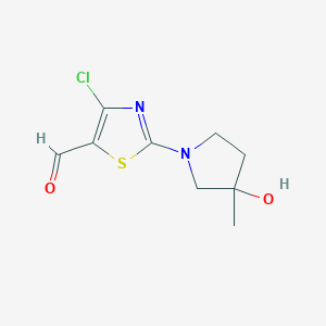 4-Chloro-2-(3-hydroxy-3-methylpyrrolidin-1-yl)-1,3-thiazole-5-carbaldehyde