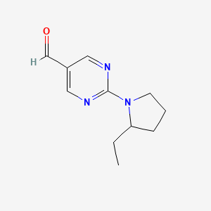 2-(2-Ethylpyrrolidin-1-YL)pyrimidine-5-carbaldehyde